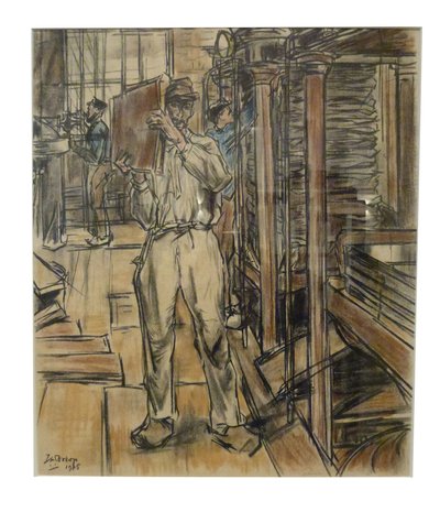 Perserij 1 di 12 litografie che Toorop ha realizzato sulla fabbricazione delle candele da Jan Toorop